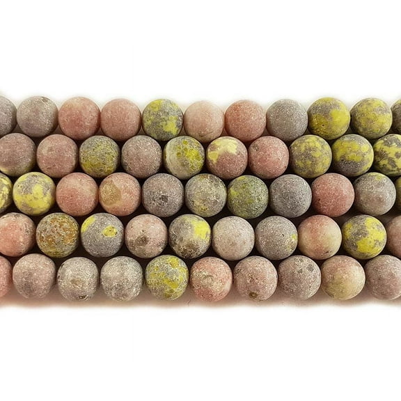 10mm Plum Flower Jasper Matte Round Beads Genuine Gemstone Natural Jewelry Making