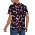 thumbnail image 2 of Lsque Breast Cancer Awareness Pattern Mens Polo Golf Shirts Funny Graphics Shorts Sleeve Button Shirts Baseball T-shirt-XX-Large, 2 of 7