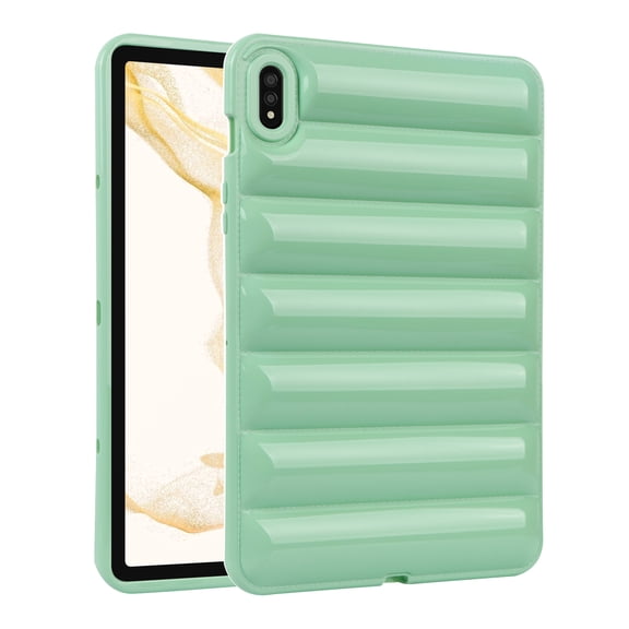 Allytechgroup Protective Case for Samsung GalaxyTab S6 Lite 10.4" 2024/2022/2020, Shockproof Puffy Bumper Cover with Soft Flexible Back, Lightweight Stand Case for Women & Kids, Green