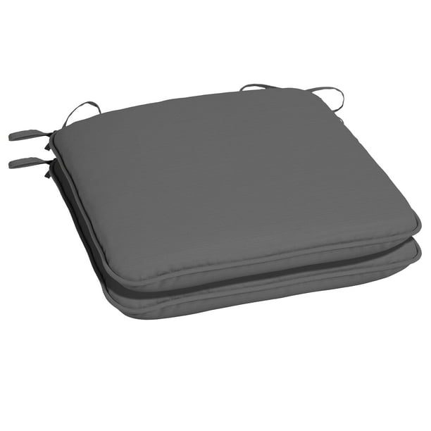 Better Homes & Gardens Gray 18" x 19 " Outdoor Seat Pad 2 Pack