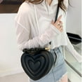 thumbnail image 3 of MUSOIE Heart Shape Satchel Crossbody Purse for women Zip Around Shoulder Bag Vegan Leather Handbags, 3 of 8