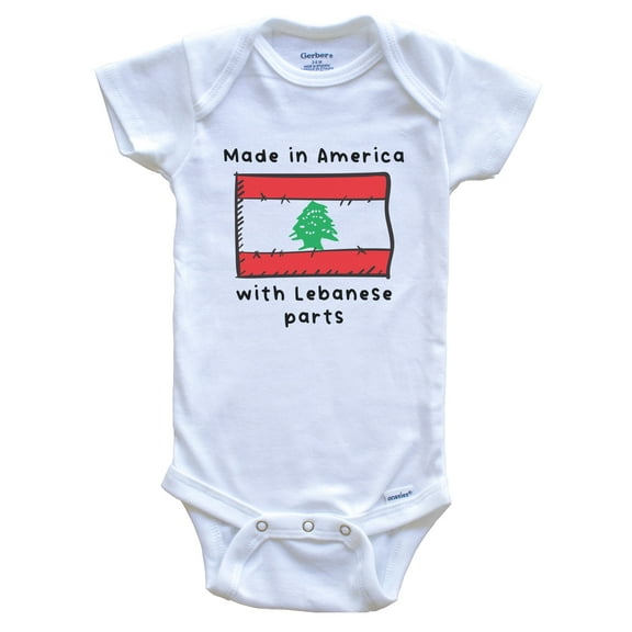 Made In America With Lebanese Parts Lebanon Flag Baby Bodysuit