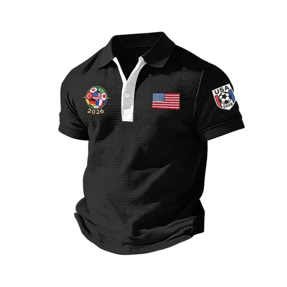 2026 Usa Soccer Mens Polo Shirts Short Sleeve Casual Collared Pullover Summer Tops Soccer Shirt for Men Indoor Outdoor Activities Daily Wear