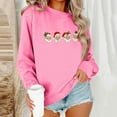 thumbnail image 2 of Women's Crewneck Shirts Christmas Sweatshirts Top Fashion Cute Santa Claus Printed Pullover Winter Long Sleeve Sweaters Loose Plus Size Blouses Tops, 2 of 6
