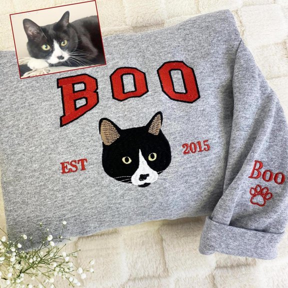 Personalized Embroidered Pet with Photo and Name Pet Lovers, Sweatshirt