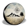 thumbnail image 1 of Cozipink Nature Mountain Compass - Funda De Repuesto Para Neumáticos De Repuesto, Resistente A La Intemperie, Universal, Para Remolque, Rv, Suv, Camión, Camper, Remolque De Viaje, 14", 15", 16", 17", 1 of 5