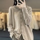 thumbnail image 5 of Nuevo cárdigan con capucha para mujer en otoño e invierno, suéter 100% merino, cuello en V, color sólido, abrigo holgado y cálido de moda, 5 of 5