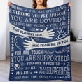 thumbnail image 5 of AIOE Healing Hug Blanket, Inspirational Gifts for Men, Comfort Items Chemo Patients, After Surgery Recovery Gifts, Cancer Get Well Gifts for Men, Blue 50x60in, 5 of 7