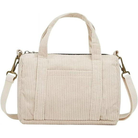 Kukuzhu Small Corduroy Tote Handbags Women Fashion Satchel Casual Zipper Crossbody Bag Hobo Bag Messenger Bag 2023