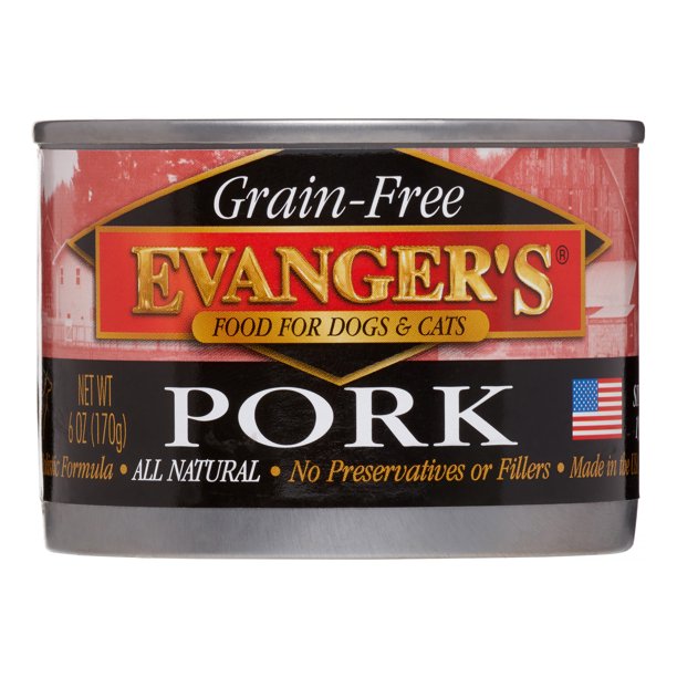 Evanger's GrainFree Pork Wet Dog & Cat Food, 6 Oz