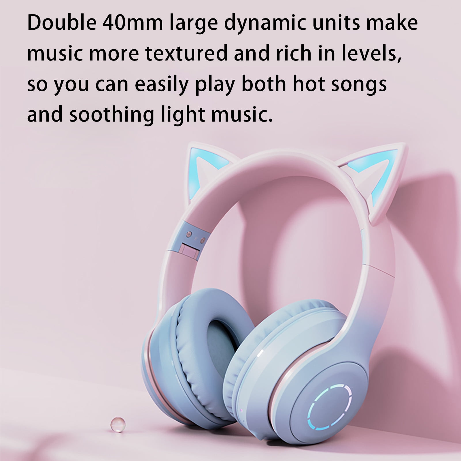 Wireless Bluetooth On-Ear Headphones, ios & Android Compatible, Up to 50 Hours of Battery Life,Blue