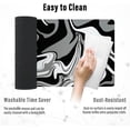 thumbnail image 6 of Swirl Marble Gaming Mouse Pad - Extended XL Mousepad, Anti-Slip Base, Cool Large Mouse Pad for Desk, 31.5x11.8 Inch, Black, Non-Slip Stitched Edges, 6 of 6