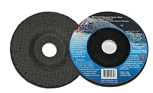 Grit-24 10-Pack Shark SDP702N-10 7-Inch by 0.25-Inch by 0.875-Inch Depressed Center Wheel No Hub