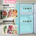 thumbnail image 5 of 3.5 Cu.ft Compact Refrigerator WANAI Dual Doors Handles Mini Fridge with Top Freezer Blue New, 5 of 9