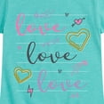thumbnail image 3 of Instant Message - Love Cursive Practice - Toddler & Youth Girls Short Sleeve Graphic T-Shirt, 3 of 6