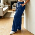thumbnail image 6 of Ovbmpzd Baggy Cargo Pants For Women Plus Size Wide Leg Navy Corduroy Pants Drawstring Wasited Casual Pants,XXL, 6 of 6