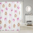 thumbnail image 2 of Manfei Kawaii Bow Rabbit Shower Curtain 72Wx72L,Cartoon Animal Bathroom Curtain, 2 of 5