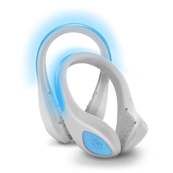 Aduro [2x Pack] Sport LED Shoe Clip Light Color Strides for Running (Grey Housing / Blue)