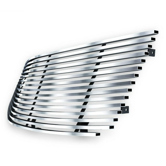 APS Premium Stainless Steel Silver 8x6 Horizontal Billet Grille Compatible with Cadillac CTS 2003-2007 Main Upper N19-C86358A