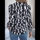 thumbnail image 5 of Camisa de Larga con Botones Geométricos para Mujer, Blusa Informal Ajustada con Cuello y Estampado Integral. y Negro L, 5 of 10