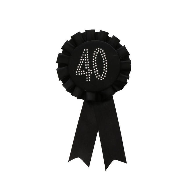 Cinta Roseta Insignia Glitter 40 Sunnimix Fiesta De Cumpleaños Favor Negro