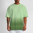 thumbnail image 4 of VBTAPA Big and Tall T-shirts for Men Short Sleeve Gradient Print Tee Shirt Casual Hipster Tops Green XXXL, 4 of 8