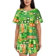 thumbnail image 1 of Balery St Patrick's Day6 Conjunto de Pijama para Mujer con Estampado, Dos Piezas de Manga Corta y Shorts, Ropa de Dormir Suave con Cuello Redondo y Bolsillos-Small, 1 of 6