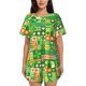 thumbnail image 1 of Fotbe St Patrick's Day6 Conjunto de Pijama Estampado para Mujer, 2 Piezas, Ropa de Dormir con Camiseta de Manga Corta y Shorts Suaves-X-Large, 1 of 6