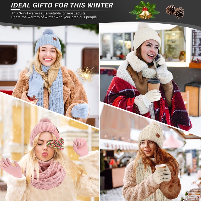 FZ FANTASTIC ZONE Womens Winter Hat Long Scarf Touch Screen  display picture 1