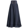 thumbnail image 1 of Women A Line Victorian Long Skirt Steampunk Gothic Ruffled Pleated Party Skirts, 1 of 10