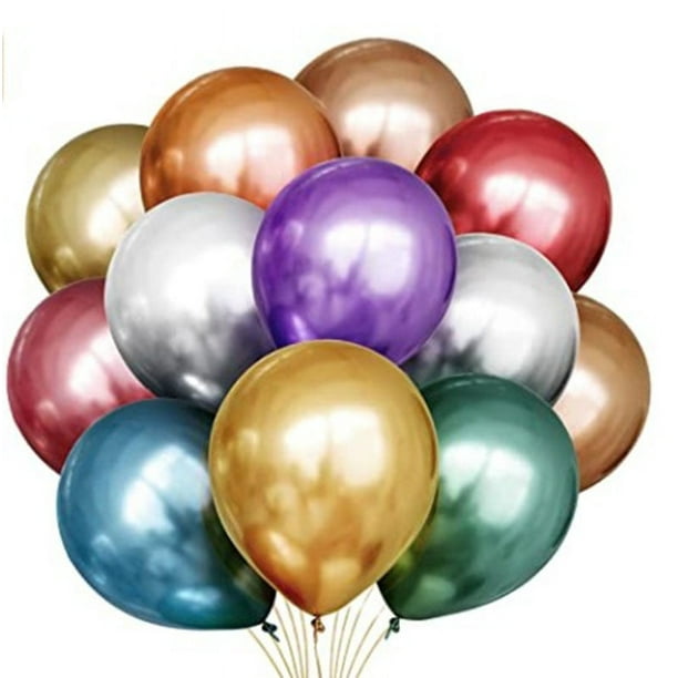 100 X Perle Couleur Ballons Hélium Qualité Fête Mariage Métallique