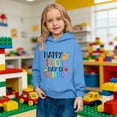 thumbnail image 2 of IWRICH Happy 100th Days of School Hoodies for Boys Girls Long Sleeve Lined Hooded Sweatshirts Cute Tops,Size 2-14 Years Light Blue 130, 2 of 7