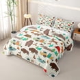 thumbnail image 3 of Catabedysis Cartoon Camping Quilt Full,Wildlife Camper Print Full Bedspread Sets For Boys,Multicolor,3Pcs, 3 of 7