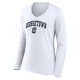 thumbnail image 2 of Women's White Georgetown Hoyas Campus Long Sleeve V-Neck T-Shirt, 2 of 3