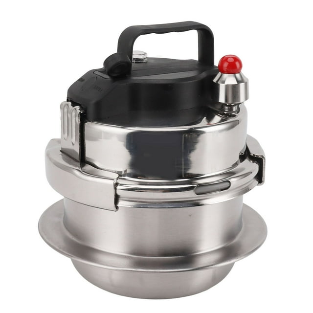 Stainless Steel Pressure Cooking Pot, Explosion Proof Fast Heating Mini Outdoor Pressure Cooker for Induction Cooktop 0.8L,1.2L,1.6L