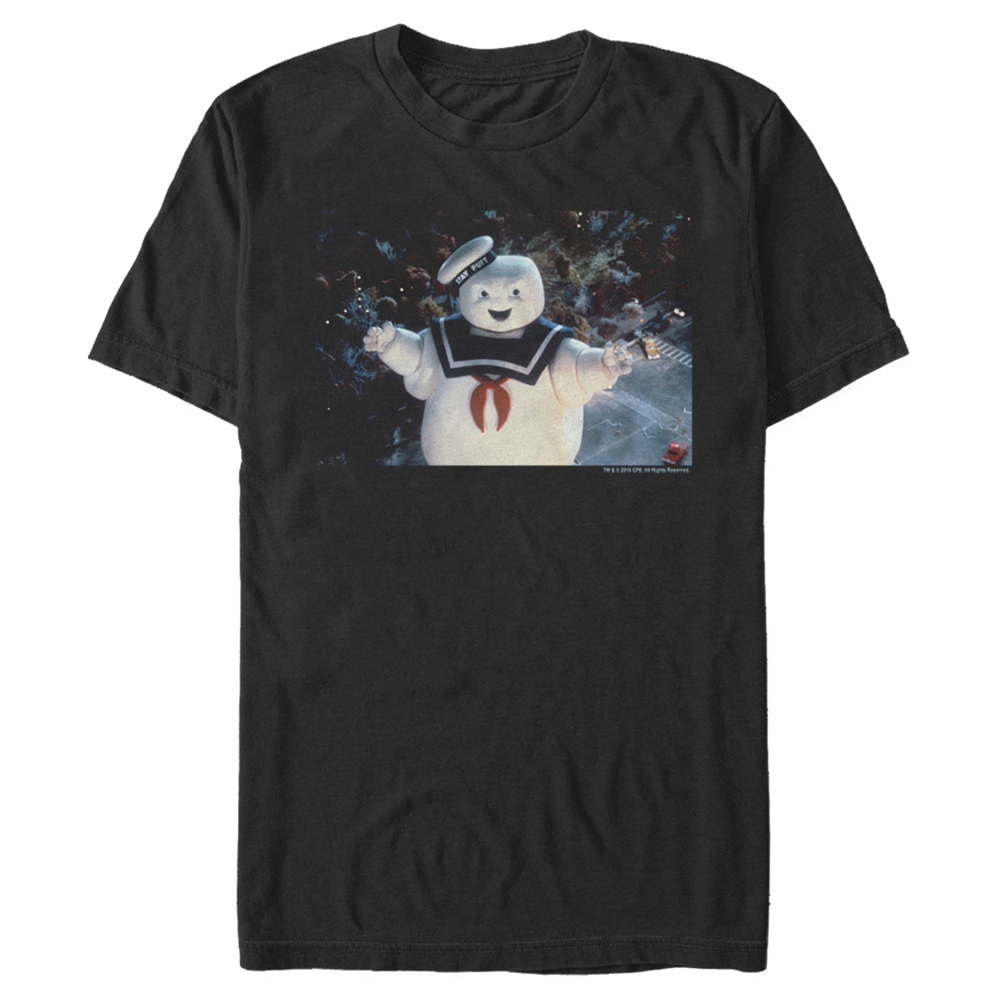 Men s Ghostbusters Stay Puft Marshmallow Man Poster T Shirt Black 2X Large Walmart