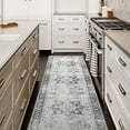 thumbnail image 3 of Realife Rugs Machine Washable Rug Stain Resistant Non-Shed Eco-Friendly Non-Slip Family & Pet Friendly Made from Premium Recycled Fibers Vintage Bohemian Medallion Gray 2'6" x 8', 3 of 3