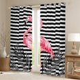 thumbnail image 2 of Manfei Tropical Flamingo Animal Blackout Curtains Set of 2 (52x84 Each) for Kids, Black White Stripes Window Curtains, Leaf Plant Curtains and Drapes, Curtains and Drapes Decor, 2 of 6