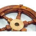thumbnail image 4 of Hampton Nautical Deluxe Class Wood and Brass Decorative Ship Wheel 12" - Nautical Home Decoration Gifts, 4 of 10