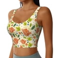thumbnail image 2 of Goofa Rose Daisy Printed Sports Bras for Women, High Impact Running Bra Workout Crop Tank Tops Longline Sports Bra Push up-Small, 2 of 9