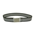 thumbnail image 1 of Kids Elastic Adjustable Strech Belt With Silver Square Buckle - Grey And White Stripe, 1 of 1