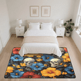 thumbnail image 7 of CURLYOOT Skull Floral Area Rugs for Living Room Bedroom, 4' 10" x 6' 8" Washable Rug, Halloween Floor Carpet with Non Slip Backing for Dining Room Indoor, 7 of 7