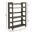 thumbnail image 2 of Proman Products Hickory Folding Bookshelf, Paulownia Wood, Walnut Color 3 Tiers, 2 of 5