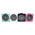 thumbnail image 2 of Mini reloj despertador, barrido silencioso, sin tictac, luz de fondo automática y función de repetición, uso para viajes (esfera verde/negra/manecillas blancas y negras) Feliz Sencillez, 2 of 3