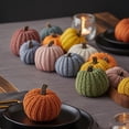 thumbnail image 3 of Mskk Halloween Woven Knitted Yarn Pumpkin Halloween Decoration, Multi Size Crochet Faux Pumpkin Door Hanger Prop, Soft Fabric Pumpkin for Front Porch Fall Tray Mantel Harvest Table Decor, 3 of 8