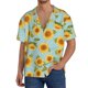 thumbnail image 1 of Balery White Polka Dot Sunflower A Camisa Casual de Manga Corta con Botones para Hombre, Texturizada, Estilo Cubano, para Playa, Verano-4X-Large, 1 of 5