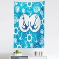 thumbnail image 1 of Nautical Tapestry, Sea Theme Doodle Nostalgia Sailboat Seaman Adventurous Travels Lifestyle, Fabric Wall Hanging Decor for Bedroom Living Room Dorm, 5 Sizes, Blue Turquoise White, by Ambesonne, 1 of 1