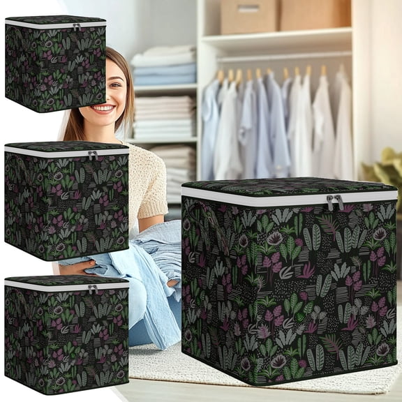 Dmlowu Large Storage Bags - Portable Closet Organizers and Storage with Reinforced Handles, Thickened Double Zipper Storage Containers for Clothing, Blanket, Bedding, Comforter