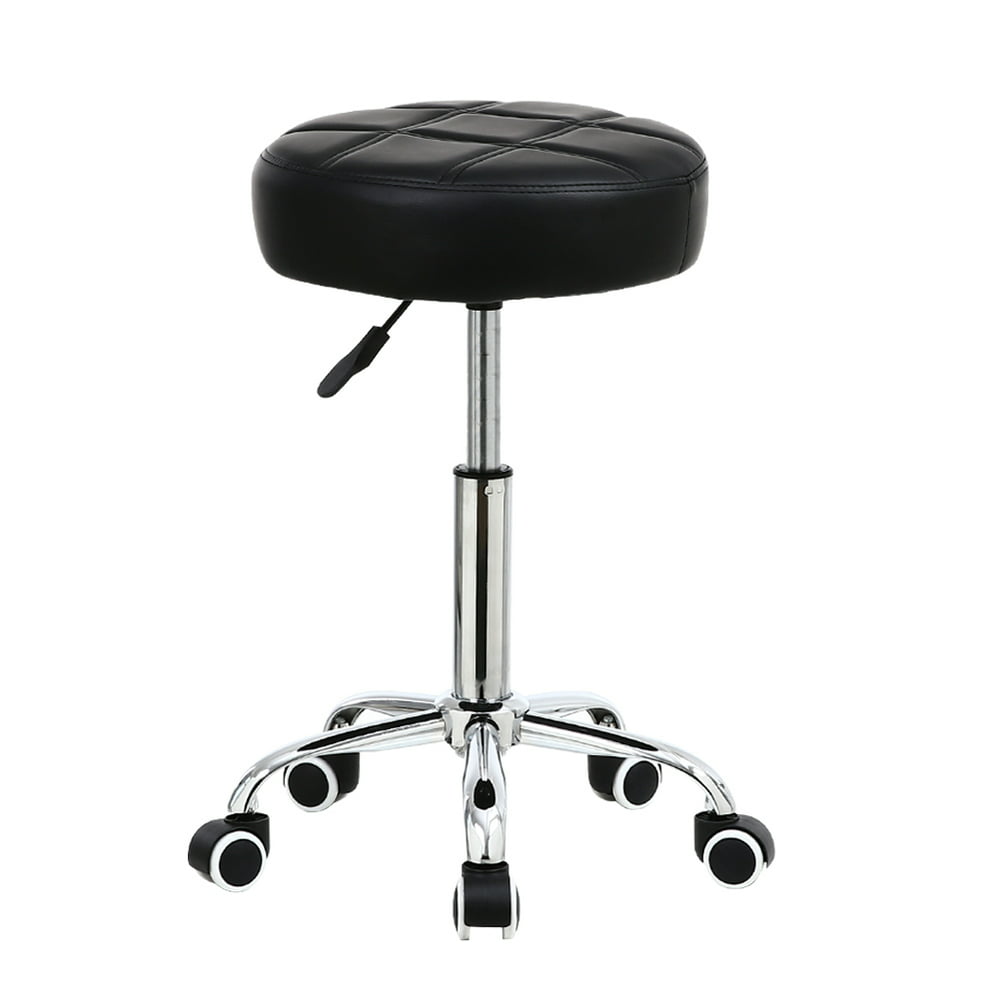 KKTONER Round Rolling Stool Chair PU Leather Height Adjustable Shop