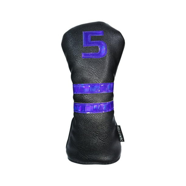 Funda de madera para palos de golf con patrón de números grandes, fundas para drivers, accesorios de protección Negro No.5